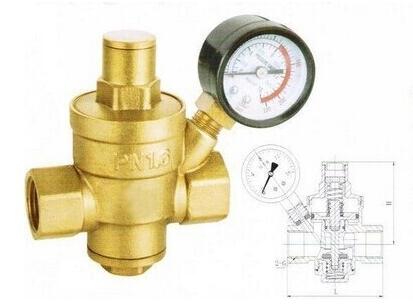 船用內螺紋黃銅帶表減壓閥